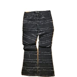 Valabasas Mens Stacked Distressed Frayed Black Denim Jeans Sz 30 Grunge Revival
